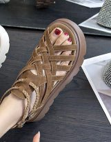Sandales Tressées Talon Western - reveliu