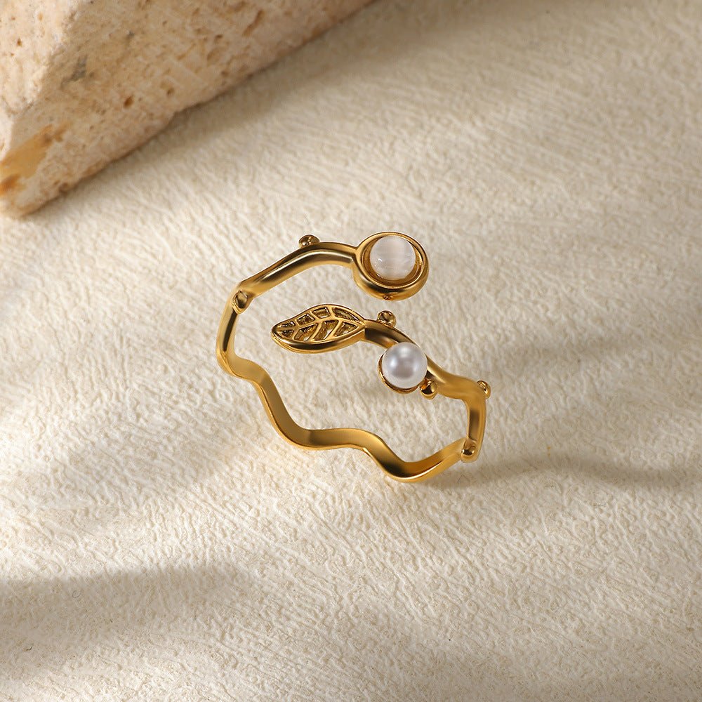 Bague Cœur Perle Plaquée Or - reveliu