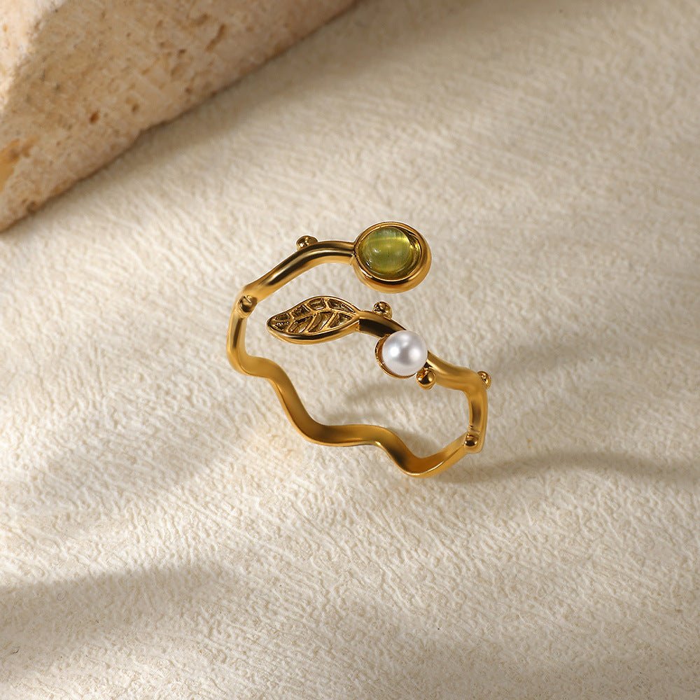 Bague Cœur Perle Plaquée Or - reveliu