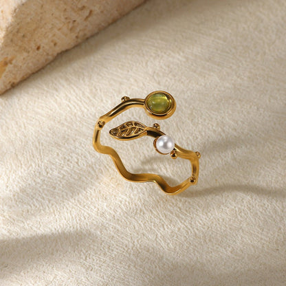 Bague Cœur Perle Plaquée Or - reveliu