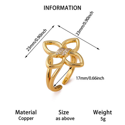 Bague Croisée Motif Floral - reveliu