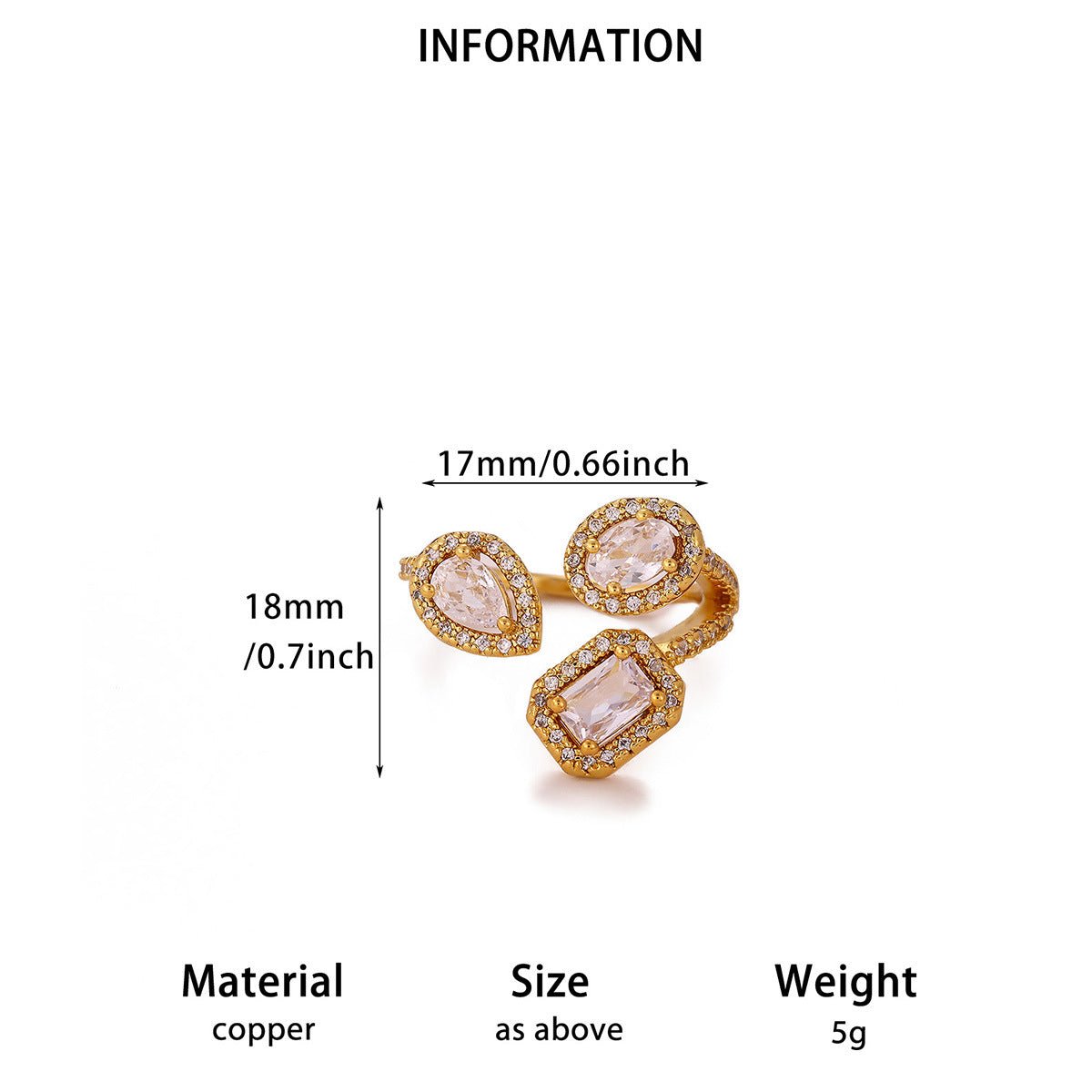 Bague Croisée Motif Floral - reveliu