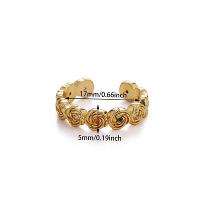Bague Fleur Zircon Vintage - reveliu