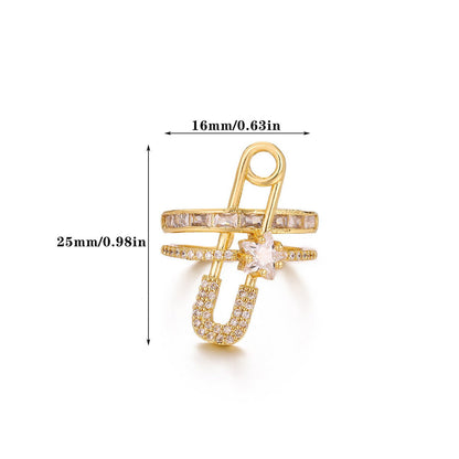 Bague Fleur Zircon Vintage - reveliu