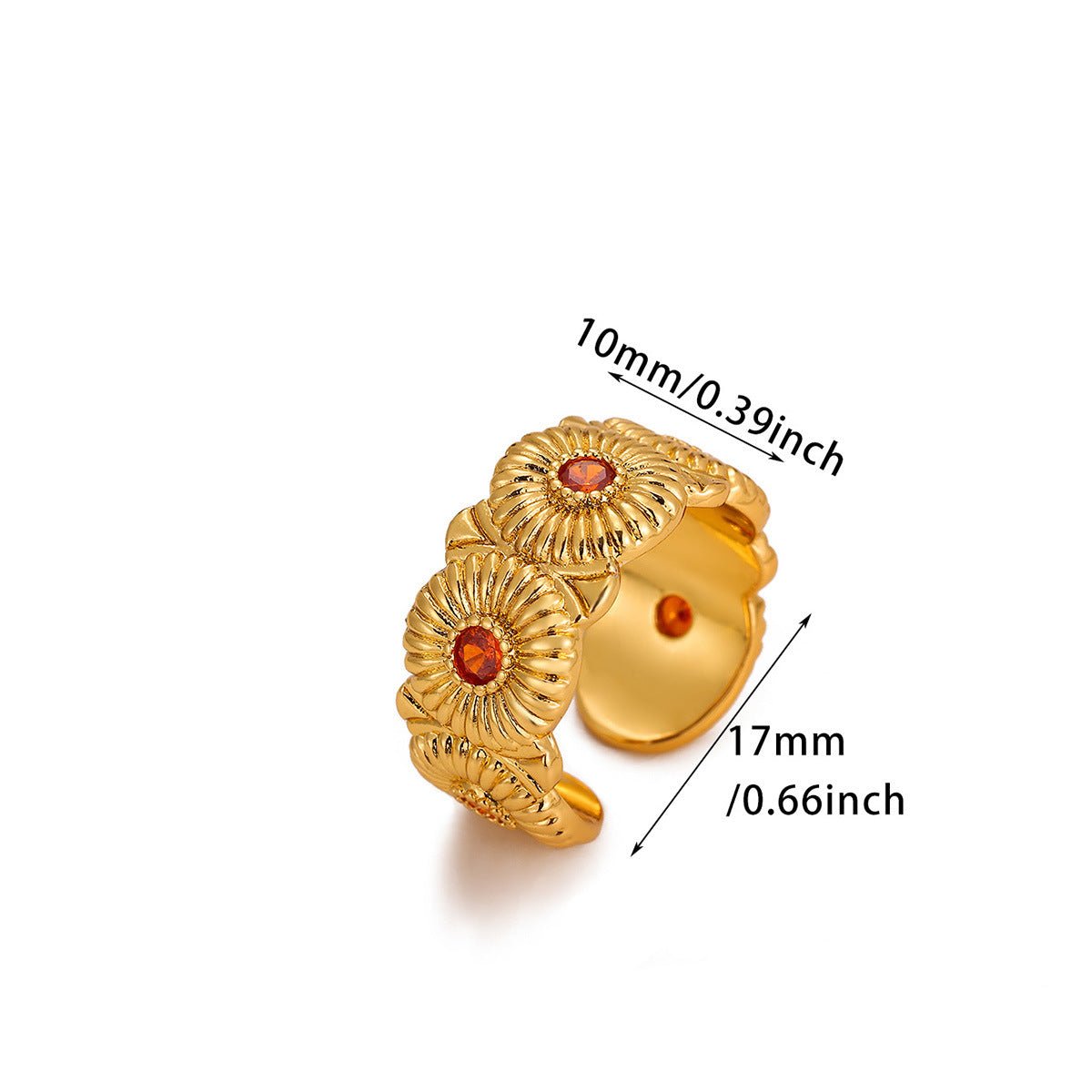Bague Fleur Zircon Vintage - reveliu
