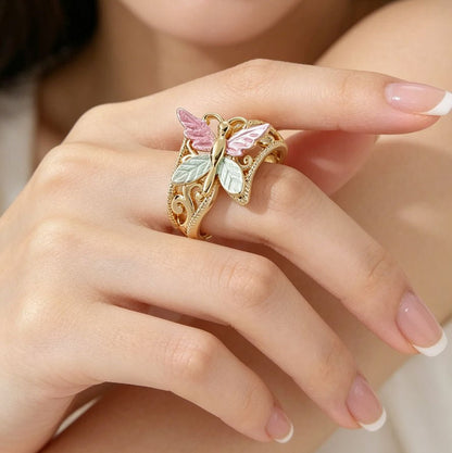 Bague Papillon Bleu Poudré - reveliu