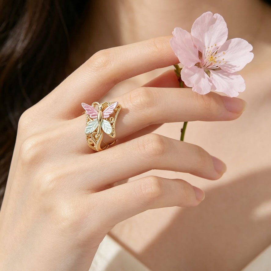 Bague Papillon Bleu Poudré - reveliu