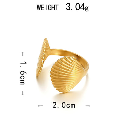 Bague Plaquée Or Motifs Marins - reveliu