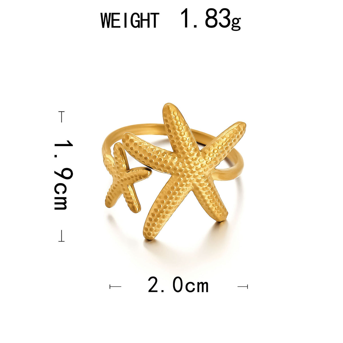 Bague Plaquée Or Motifs Marins - reveliu