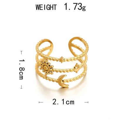 Bague Plaquée Or Motifs Marins - reveliu