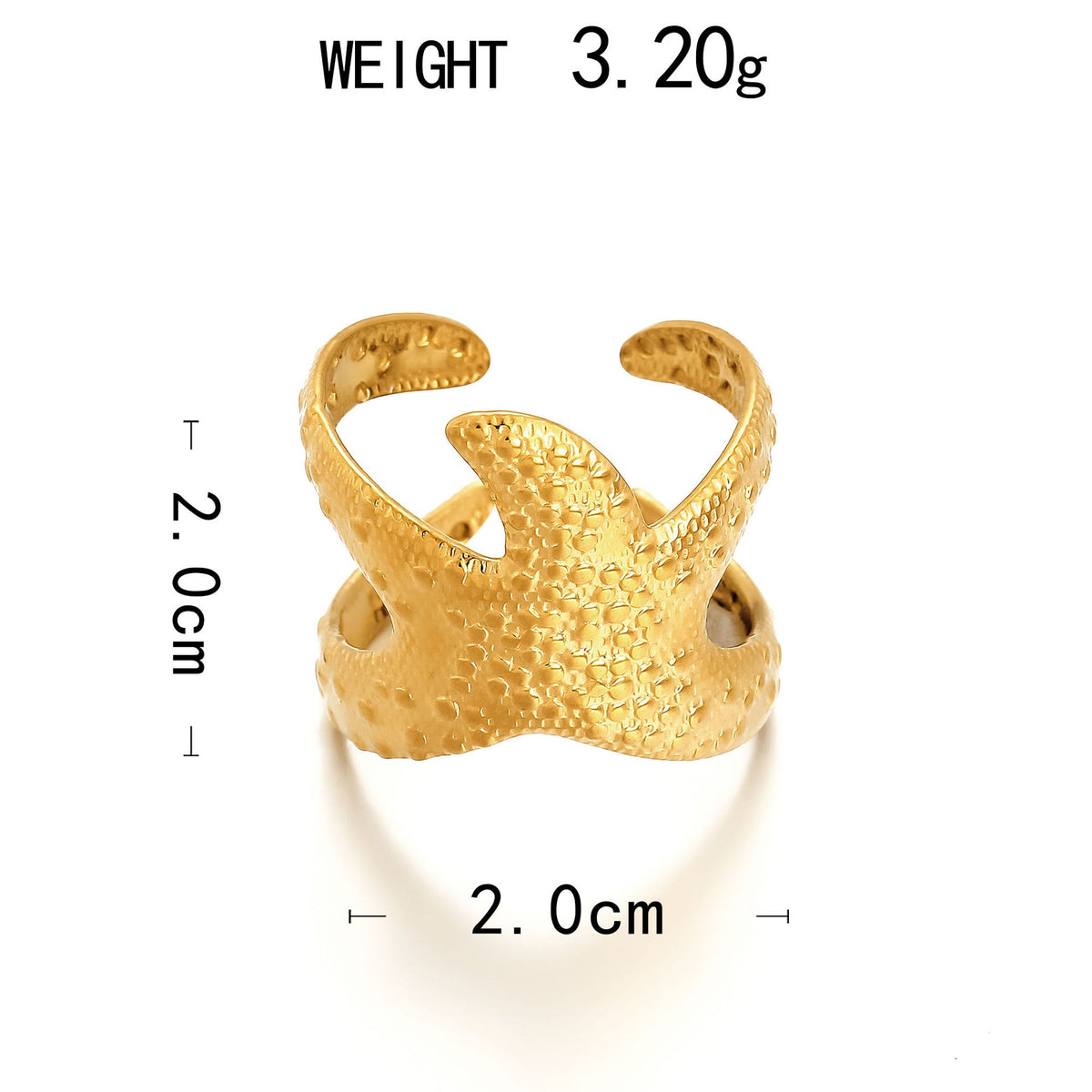 Bague Plaquée Or Motifs Marins - reveliu