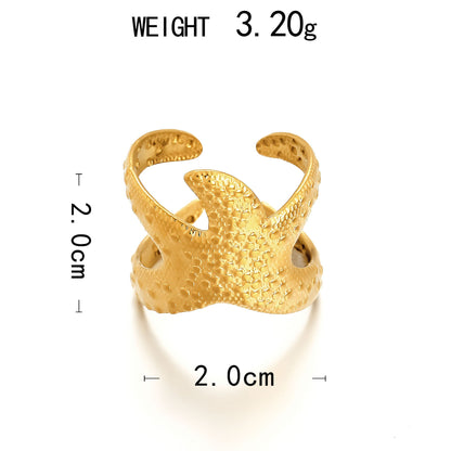 Bague Plaquée Or Motifs Marins - reveliu