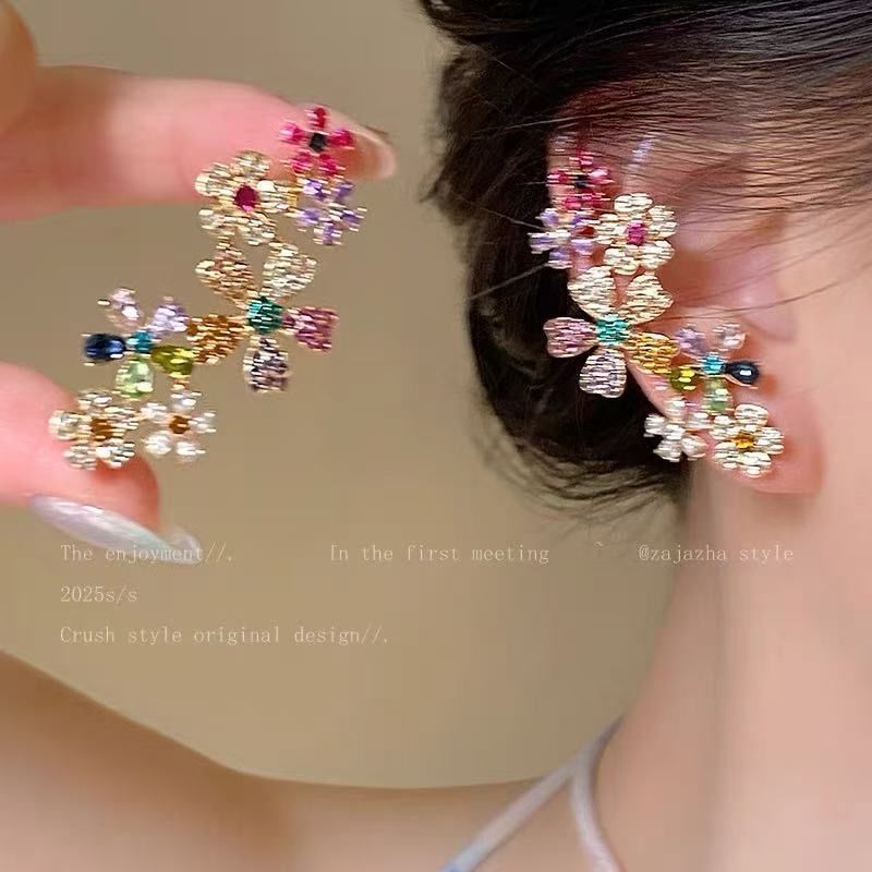 Boucles d'Oreilles Fleur Arc-en-ciel - reveliu