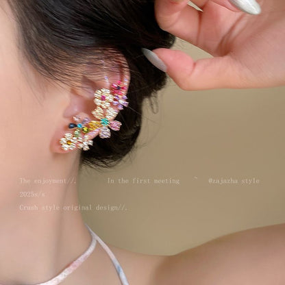 Boucles d'Oreilles Fleur Arc-en-ciel - reveliu