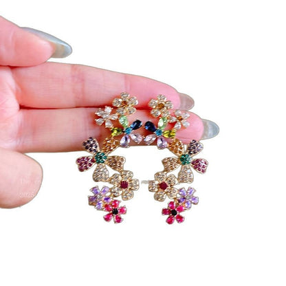 Boucles d'Oreilles Fleur Arc-en-ciel - reveliu