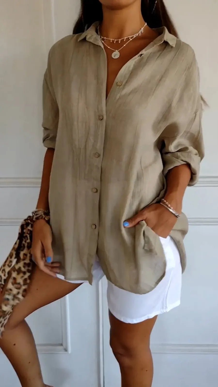 Chemise Plissée Col Boutonné - reveliu