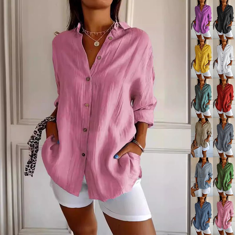 Chemise Plissée Col Boutonné - reveliu