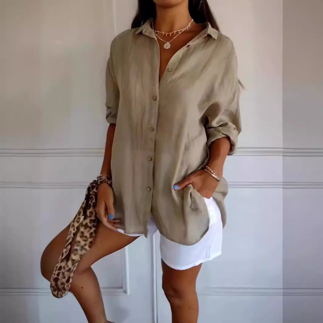 Chemise Plissée Col Boutonné - reveliu