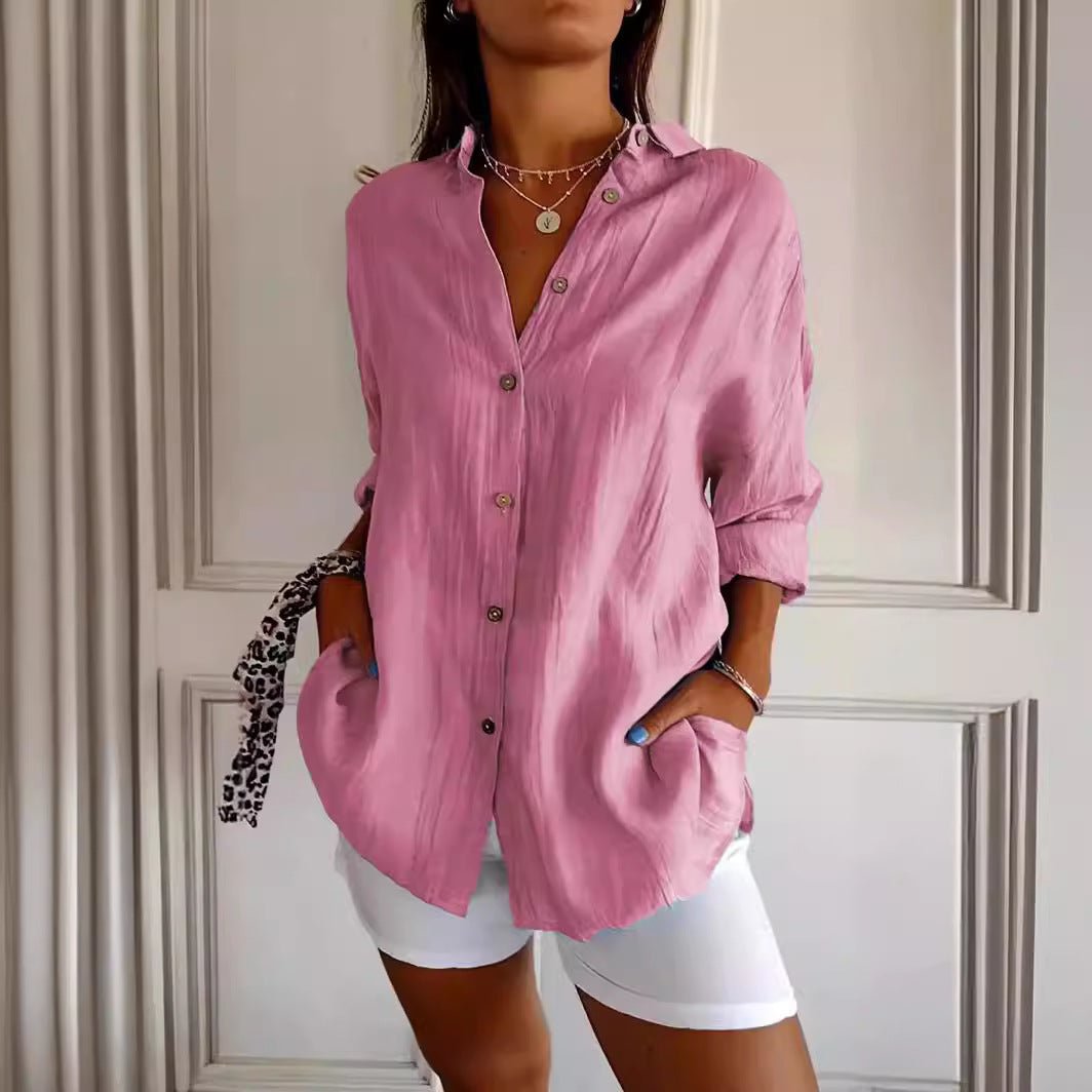 Chemise Plissée Col Boutonné - reveliu