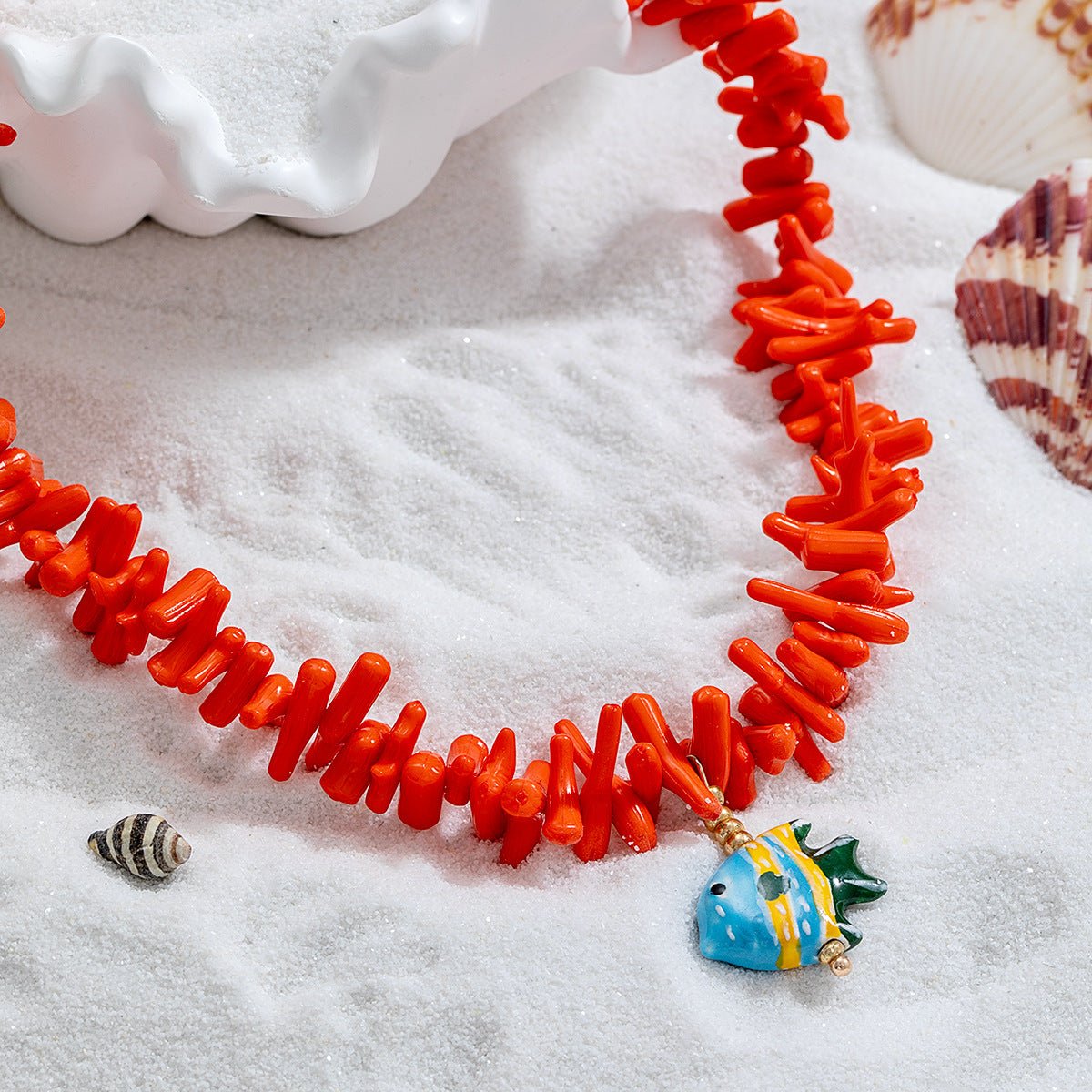 Collier Ras-de-Cou Corail Rouge - reveliu