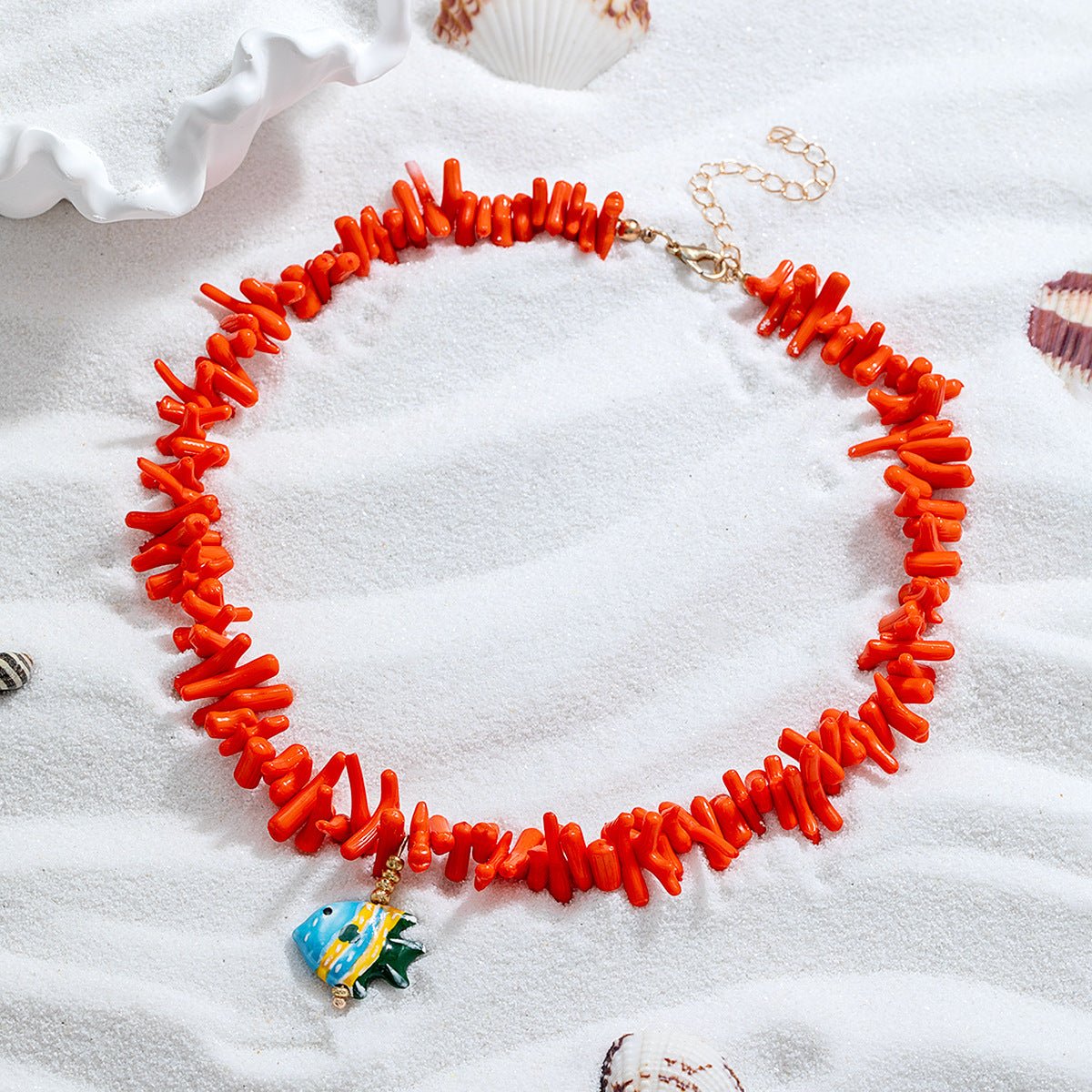Collier Ras-de-Cou Corail Rouge - reveliu