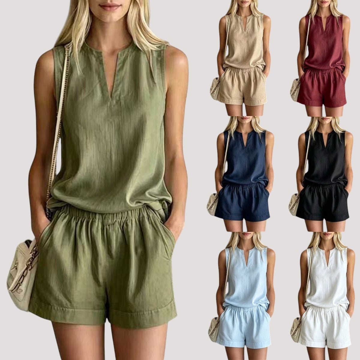 Ensemble Top Col V et Short - reveliu