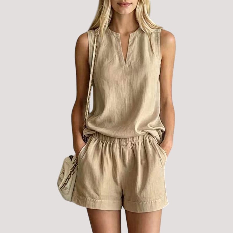 Ensemble Top Col V et Short - reveliu