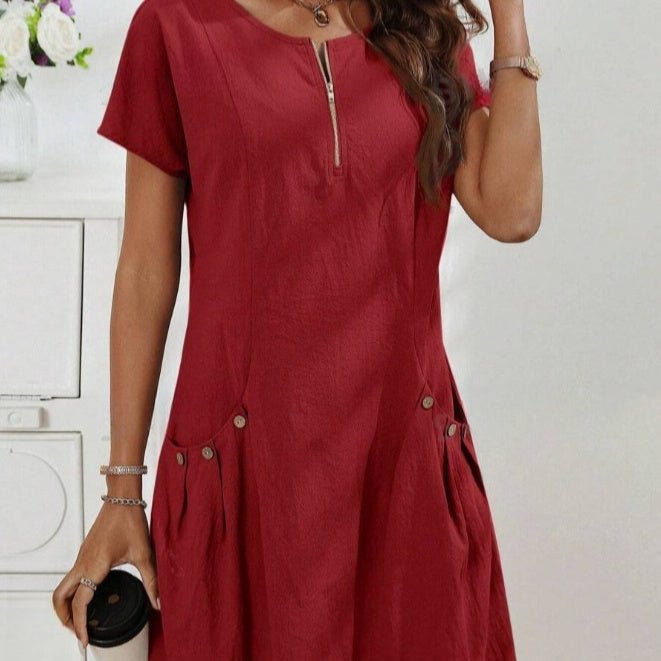 Robe D'été Décontractée En Lin - reveliu