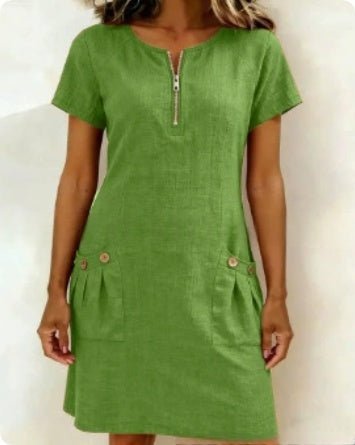 Robe D'été Décontractée En Lin - reveliu