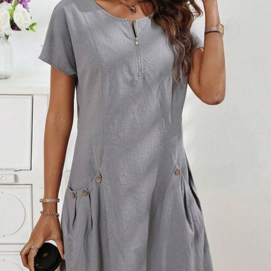 Robe D'été Décontractée En Lin - reveliu