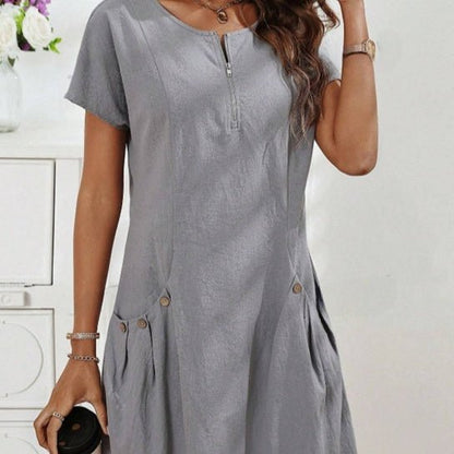 Robe D'été Décontractée En Lin - reveliu