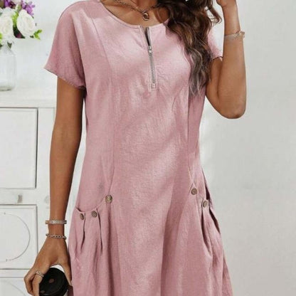 Robe D'été Décontractée En Lin - reveliu