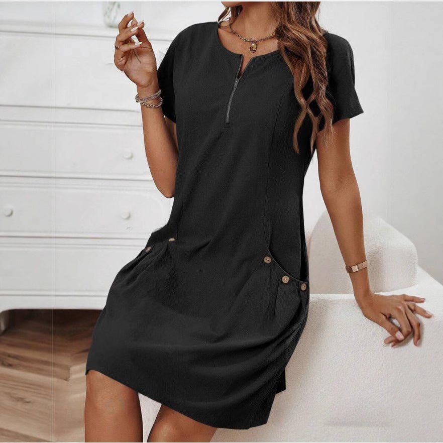 Robe D'été Décontractée En Lin - reveliu