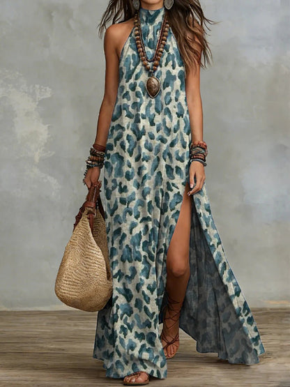 Robe Maxi Imprimée Dos Nu - reveliu