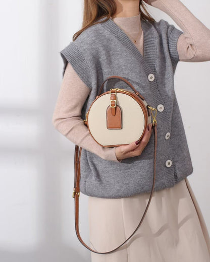 Sac Messenger Rond Cuir - reveliu