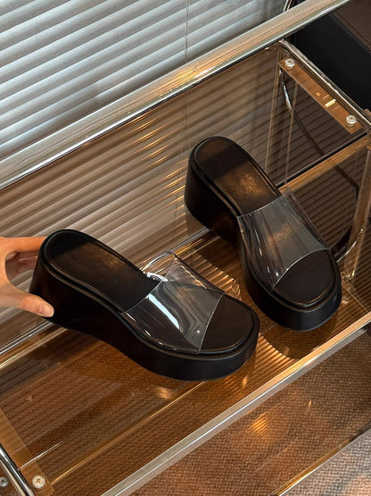 Sandales Compensées Transparentes - reveliu