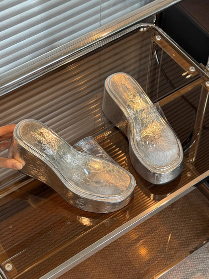 Sandales Compensées Transparentes - reveliu