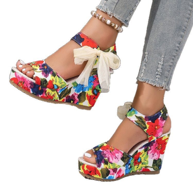 Sandales Talon Lacets Estivales - reveliu