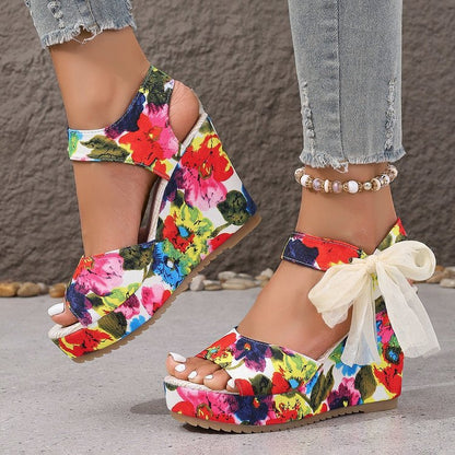 Sandales Talon Lacets Estivales - reveliu