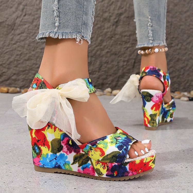 Sandales Talon Lacets Estivales - reveliu