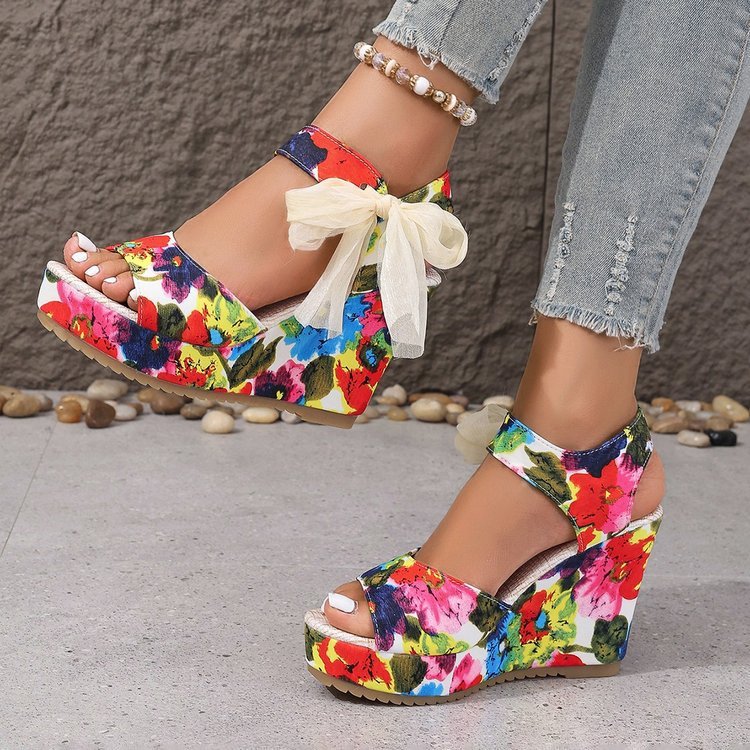 Sandales Talon Lacets Estivales - reveliu