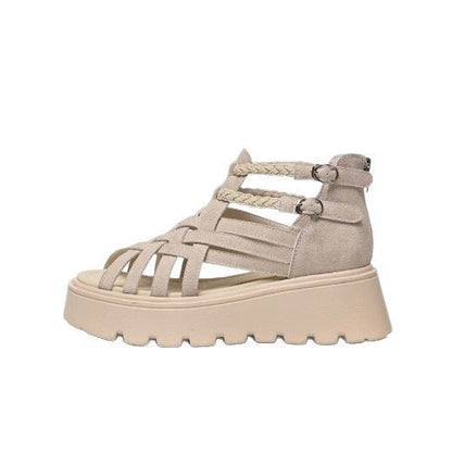 Sandales Tressées Talon Western - reveliu